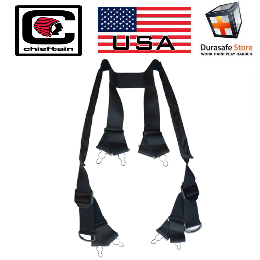 SP42 H-Back Regular Length Quick-Adjust Stretch Black Suspender-b