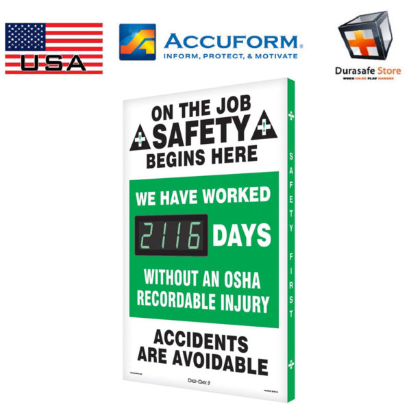 Accuform SCK116 DigiDay® Electronic Safety Scoreboards Durasafe Shop