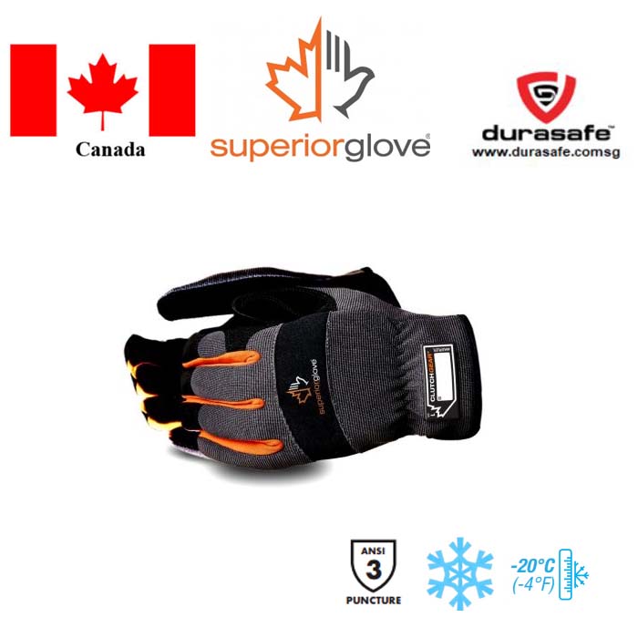 SUPERIOR MXPLFLE ClutchGear® Black Synthetic Leather Winter Mechanics Glove  -20°C/-4°F Size L - Durasafe Shop